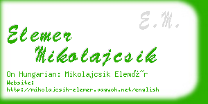 elemer mikolajcsik business card